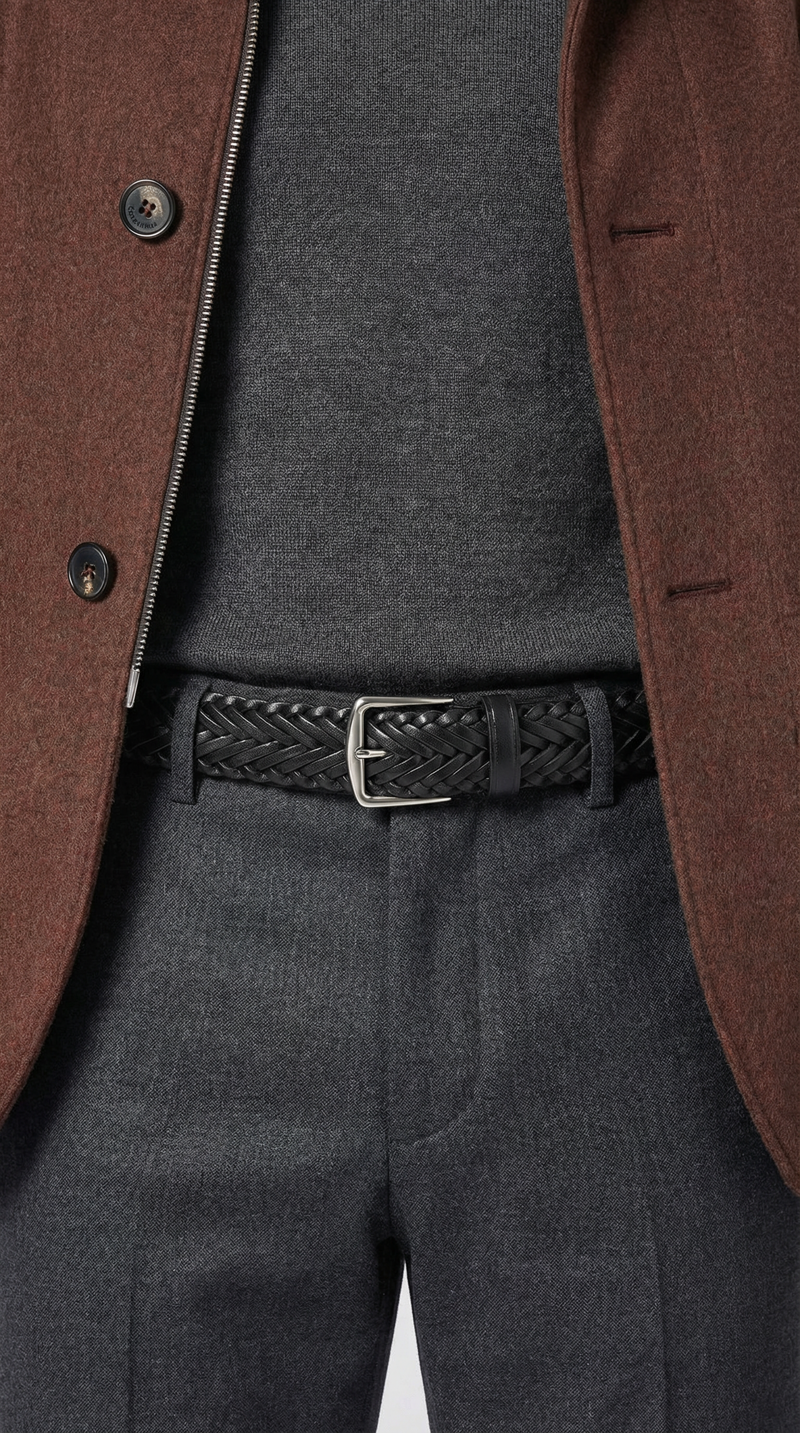 Qara Örgü Dəri Kəmər