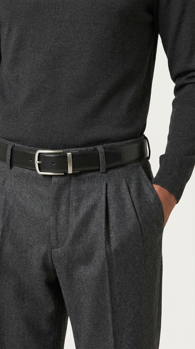 Klassik Qara Dəri Kəmər