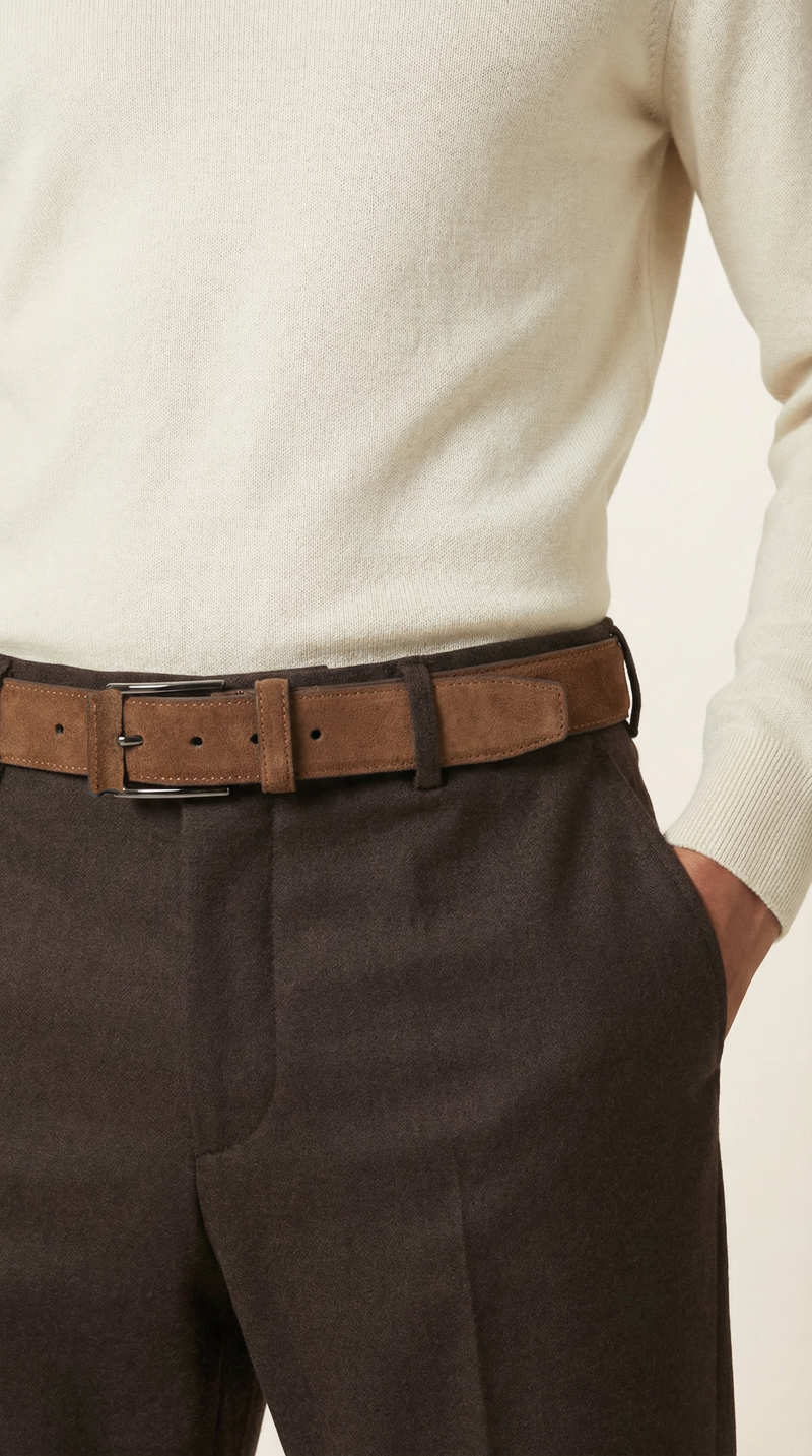 Süet Qəhvəyi Kəmər