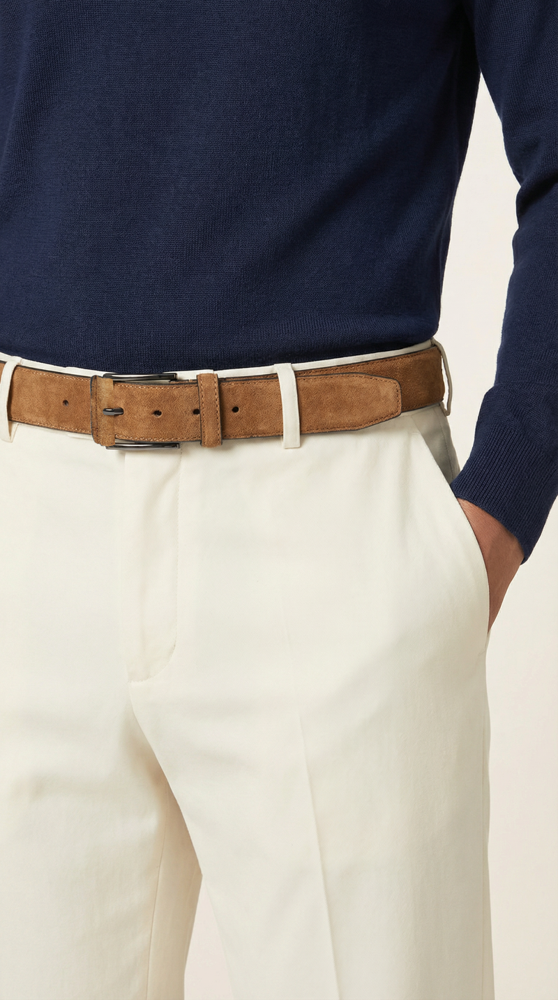 Açıq Qəhvəyi Süet Kəmər